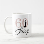 60 und Sassy Pink Glitzer 60. Geburtstag Kaffeetasse (Links)