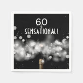 60 und Sensational Champagne Party Napkins Serviette (Vorderseite)