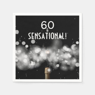 60 und Sensational Champagne Party Napkins Serviette