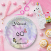 60 und spektakuläre Glittery Butterflies Geburtsta Pappteller (Party)