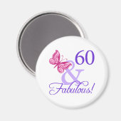 60 und toller Geburtstag Magnet (Vorderseite/Rückseite)
