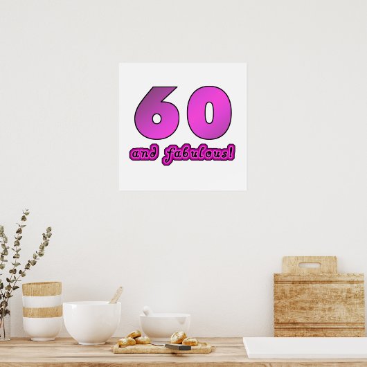 60 und toller Geburtstag Poster (Küche)