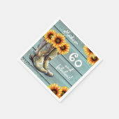 60 üppige, rustikale Sonnenblumenstiefel nach Maß Serviette (Ecke)