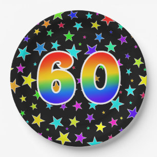60. Veranstaltung: Bold, Fun, Colorful Rainbow 60 Pappteller