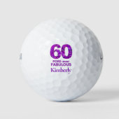 60 VOR-ever Fabulous 60. Geburtstag Purple Flowers Golfball (Vorderseite)