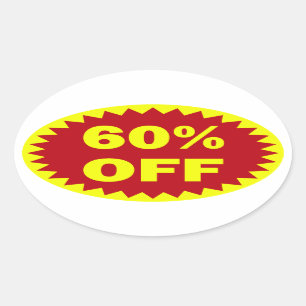 60% WEG von den Einzelhandelsverkauf-Aufklebern Ovaler Aufkleber