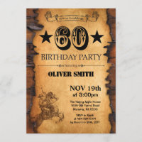 60. Western Geburtstag Einladung