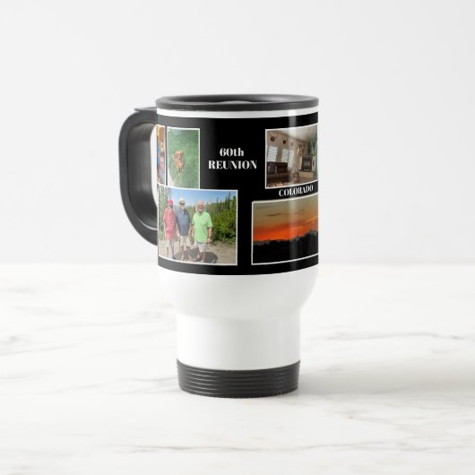 "60. Wiedersehen" Travel Mug Reisebecher (Vorderseite Links)