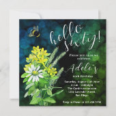 60. Wildblume Aquarell Einladung (Vorderseite)