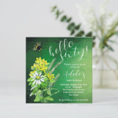 60. Wildblume Aquarell Einladung (Stehend Vorderseite)