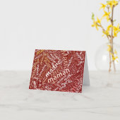 60 Wörter für "Mutter" in verschiedenen Sprachen Karte (Gelbe Blume)