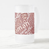 60 Wörter für "Mutter" in verschiedenen Sprachen Mattglas Bierglas (VorderseiteRechts)