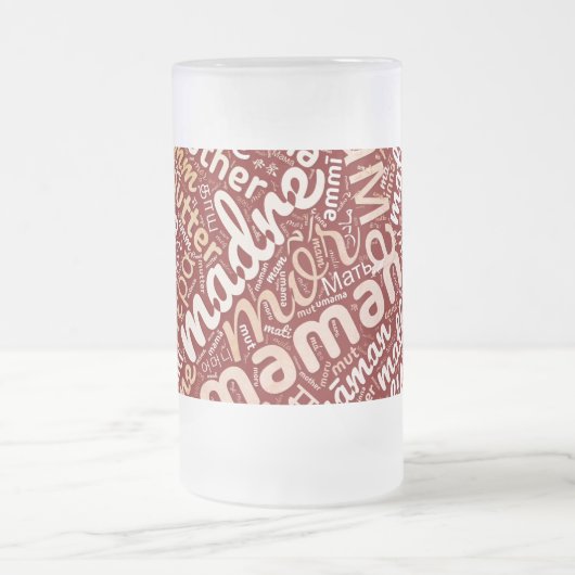 60 Wörter für "Mutter" in verschiedenen Sprachen Mattglas Bierglas (Mittel)