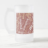 60 Wörter für "Mutter" in verschiedenen Sprachen Mattglas Bierglas (Links)