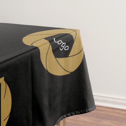 60"x104"-Tischtennislogos Gold Schwarz Tischdecke (Beispiel)