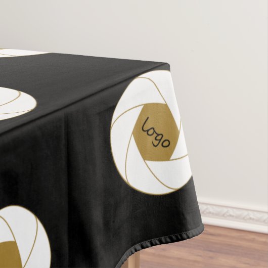 60"X104"-Tischtennislogos Gold und Schwarz Tischdecke (Beispiel)