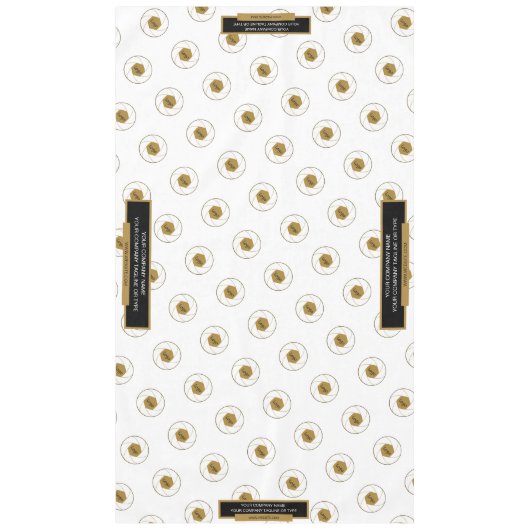 60"X104" Tischtennislogos Gold Weiß Tischdecke (Vorderseite)