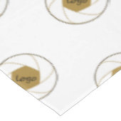 60"X104" Tischtennislogos Gold Weiß Tischdecke (Schrägansicht)