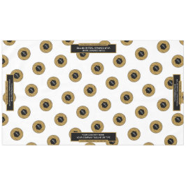 60"X104" Tischtennislogos Gold Weiß Tischdecke