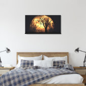 60"x40" Leinwand Art w' "Harvest Moon"-Image (Insitu (Schlafzimmer))