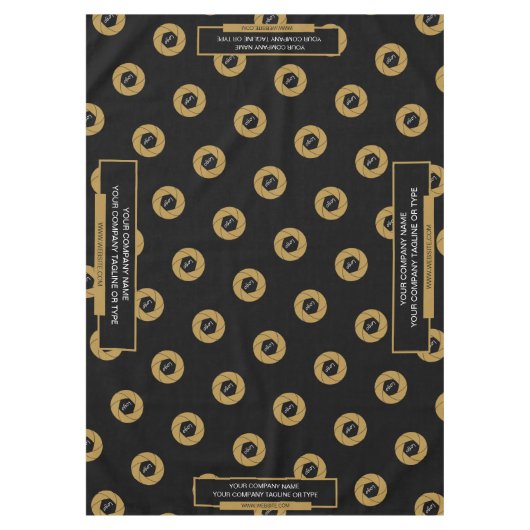 60"x84" Tischtennisloth-Logo Gold Schwarz Tischdecke (Vorderseite)