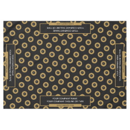 60"x84" Tischtennisloth-Logo Gold Schwarz Tischdecke