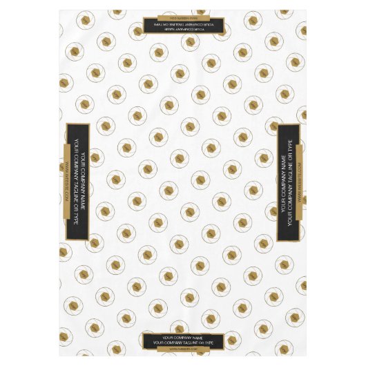 60"X84" Tischtennisloth-Logo Gold Weiß Tischdecke (Vorderseite)