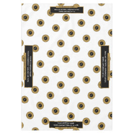 60"X84" Tischtennisloth-Logo Gold Weiß Tischdecke