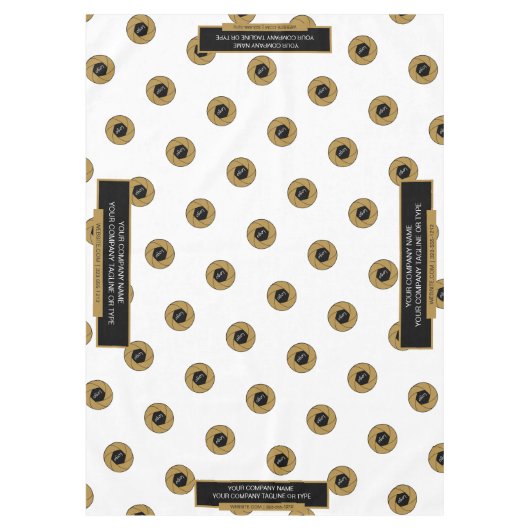 60"X84" Tischtennisloth-Logo Gold Weiß Tischdecke (Vorderseite)