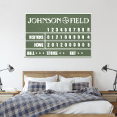 60" x 40" Baseball Scoreboard ummantelte Canvas Leinwanddruck (Insitu (Schlafzimmer))