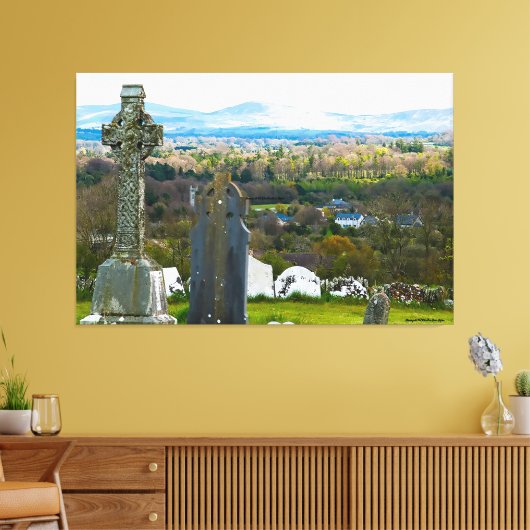 60 x 40 Canvas Print Graveyard Old Kilcullen Leinwanddruck (Insitu (Wohnzimmer))