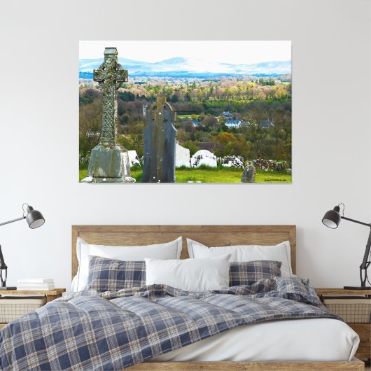 60 x 40 Canvas Print Graveyard Old Kilcullen Leinwanddruck (Insitu (Schlafzimmer))