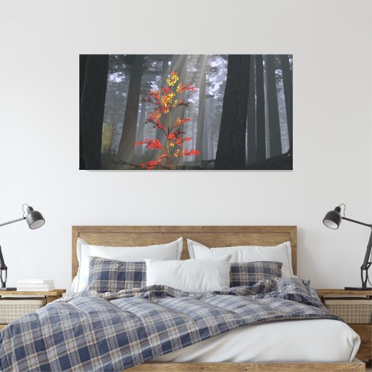 60" x 40" Leinwand mit "Fledgling" Bild (Insitu (Schlafzimmer))