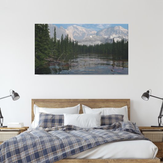 60" x 40" Leinwand Poster mit "Boreal Stream" Bild (Insitu (Schlafzimmer))
