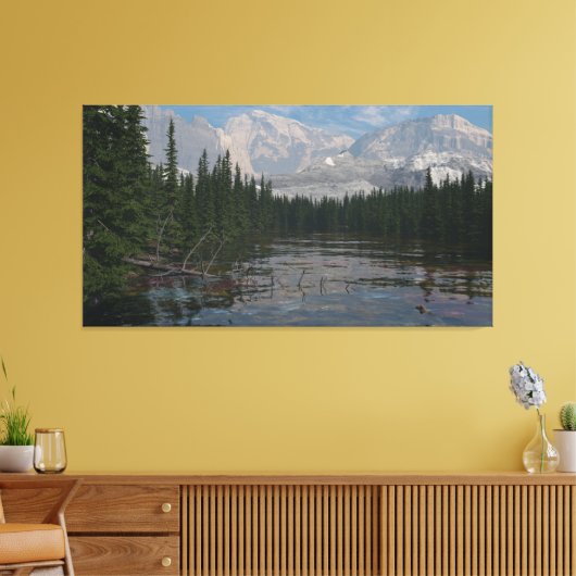 60" x 40" Leinwand Poster mit "Boreal Stream" Bild (Insitu (Wohnzimmer))