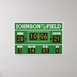 60" x 40" personalisierte Fußball-Anzeigetafel Leinwanddruck