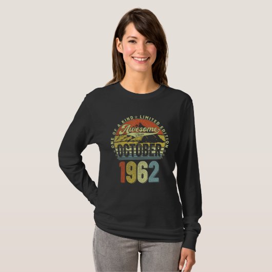 60 Year Old Awesome Since October 1962 60th Birthd T-Shirt (Vorne ganz)