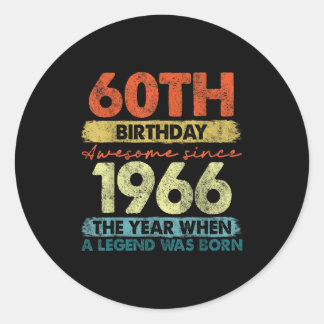 60 Year Old Gifts Vintage 1966 Limited Edition 60t Runder Aufkleber