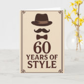 60 Years of Style Vintage Gentleman 60th Karte (Gelbe Blume)
