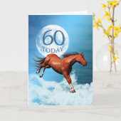 60 Years old birthday card with spirit hor Karte (Gelbe Blume)