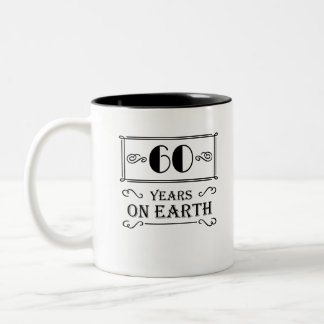 60 years on earth zweifarbige tasse
