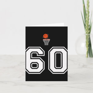 60 Zahlen Basketball Stil Vintag Weiß Premium Karte