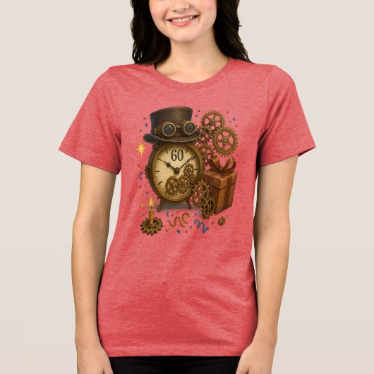 60 & zeitlos - Steampunk-Feier Tri-Blend Shirt (Vorderseite)