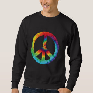 60er 70er 80er Hippie Peace Symbol Gefärbte Krawat Sweatshirt