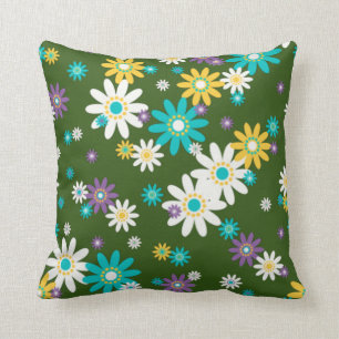 60er 70er Blumen Mod Kissen