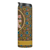 60er & 70er Floral Gelb für Frauen Thermosbecher (Nach rechts gedreht)