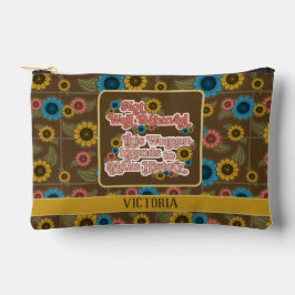 60er & 70er Floral Gelb für Frauen Zubehörtasche