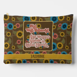 60er & 70er Floral Gelb für Frauen Zubehörtasche