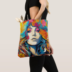 60er 70er Hippie-Frau Psychedelischer Hippie Tasche