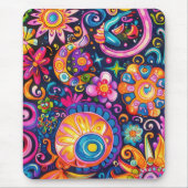 60er 70er Hippy Hippie Psychedelisch Mousepad (Vorne)